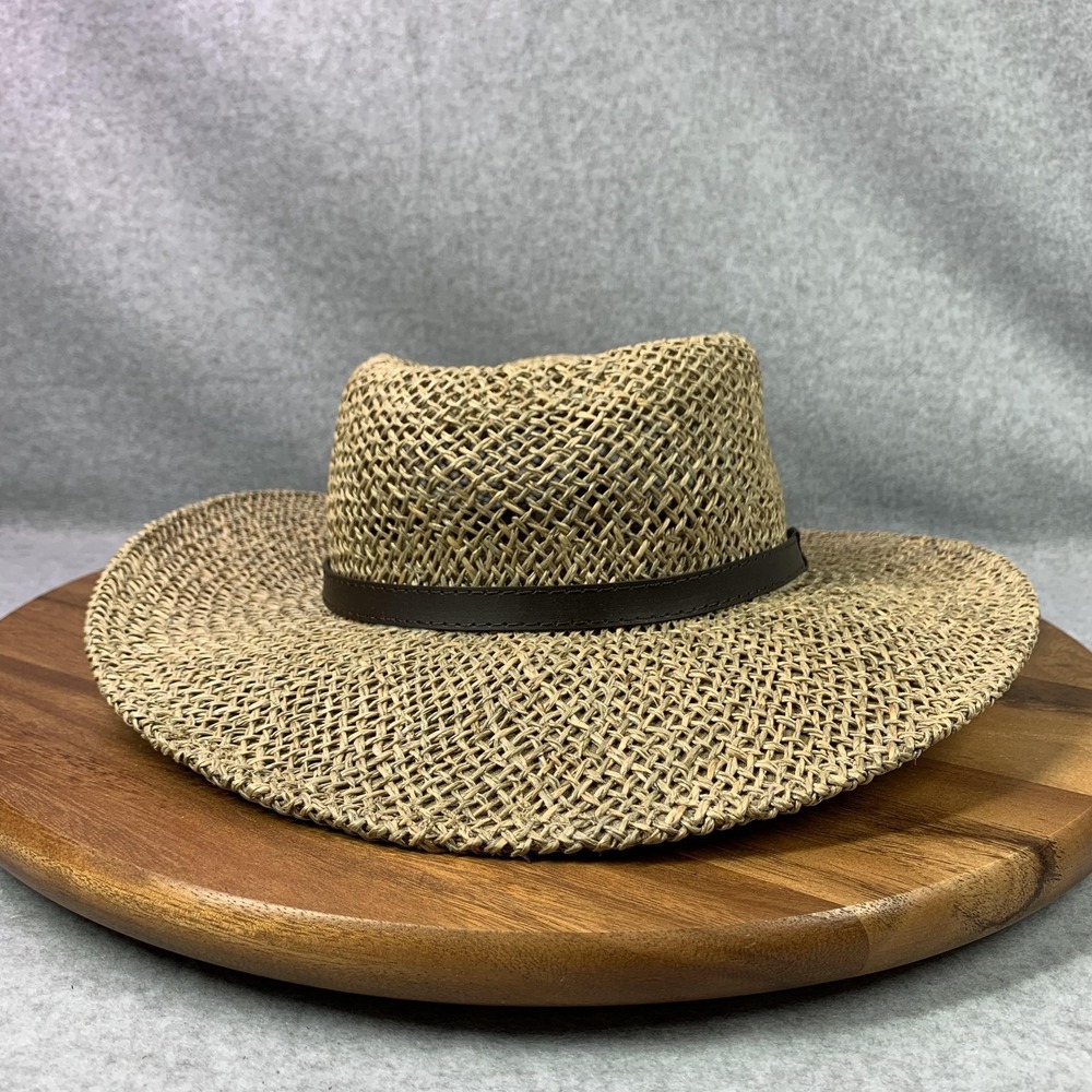 Stetson Hat Cowboy Fitted Mens LG / XL Wheat Straw Gambler Mesh Western Vintage